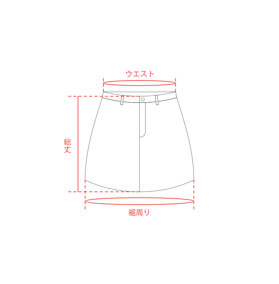 スカート（ベルトあり）採寸箇所